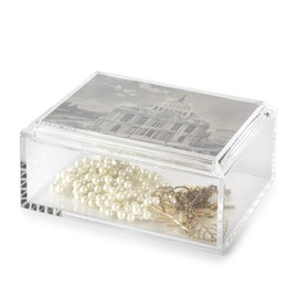 Huang Acrylic Rectangular Jewelry Box with Lid (5x7 Photo Lid)