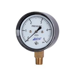 JIVTO 0-5 Psi Low Capsule Pressure Gauge,2-1/2" Dial,1/4" NPT Lower Mount,Zero Adjustment,for Air Gas Water Regulator Pressure Test