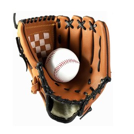 YOASONEK Baseball Glove, Softball Mitt,Catcher's Glove, Comfortable Baseball Mitt and Baseball Set, for Kids Youth Adults Sports and Contest, Left Hand Glove, Right Hand Throw (10.5 Inch, Brown)