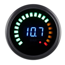 2in Car Voltmeter with LED Digital Display Vacuum Pressure Gauge 12V 2 in 1 Universal Meter