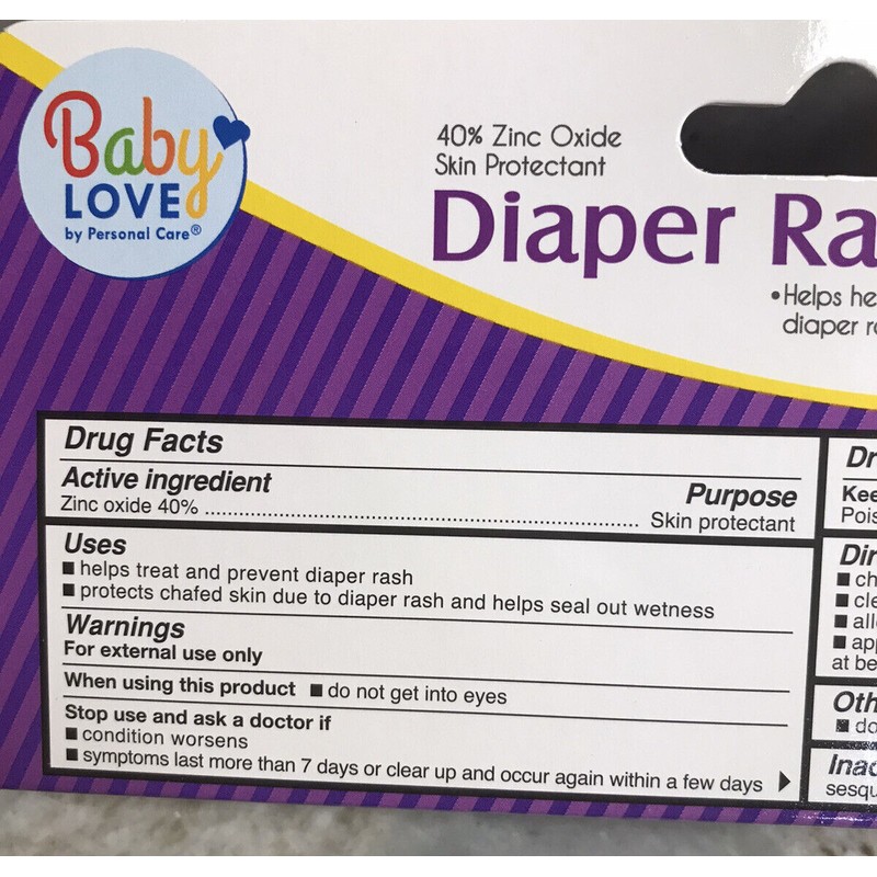 Baby Love 2oz Diaper Rash Ointment Max Strength W 40%