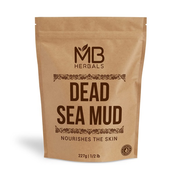 MB Herbals Dead Sea Mud 227 Gram | Half Pound | Nourishes Exfoliates Softens & Detoxify the Skin | DRY CLAY POWDER