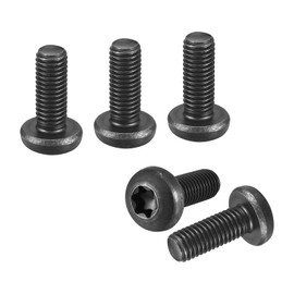 DTGN M10x25mm Pan Head Torx Security Screw - 10Pack - Good for Machinery - Carbon Steel Button Head Torx Bolt Star Drive Security Fasteners - Black