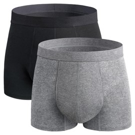 REELINDRY Washable Incontinence Underwear for Men, 2.3 oz Absorbent Leak Proof Odor Control Briefs with Covered Waistband (Black-Gray, 6XL)