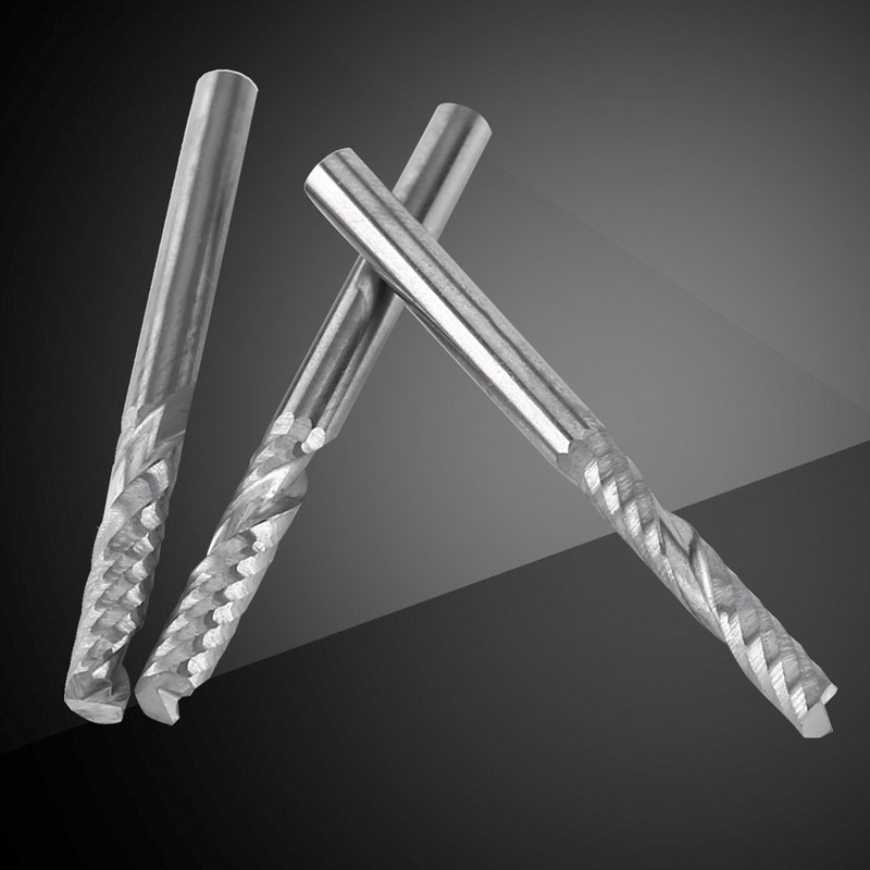 10pcs Tungsten Carbide Spiral End Mills Single Flute Milling Cutter