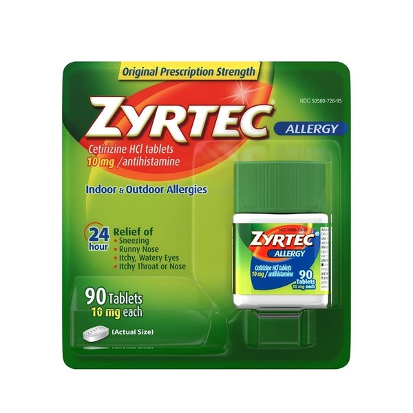 Zyrtec Allergy Relief (10 mg), 90 Tablets