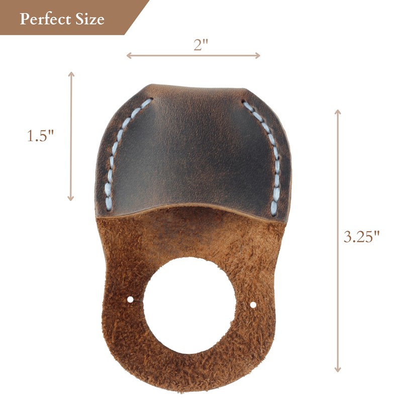Toprank Leather Thumb Guard for Wood Carving - Premium Full