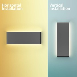 Aipsun 15.8in Modern Black Vanity Light Up and Down LED Vanity Light for Bathroom Wall Lighting Fixtures Neutral White 4000K