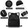 Drawstring Gym Backpack String Bag - Waterproof Nylon Large Sackpack