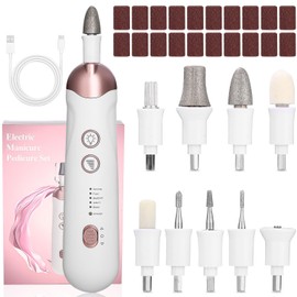 Electric Nail File, Manicure Set for Precise Shaping and Filing of Nails, 9 in 1 Professional Portable Nail Cutter, up to 15,000 rpm, Nail Cutter for Gel Nails for Hands and Feet