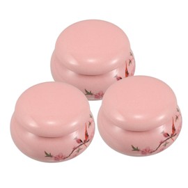 Healeved Compact Ceramic Containers for Creams Mini Lipstick Pots Travel-sized Essential Oil Body Powder Jars