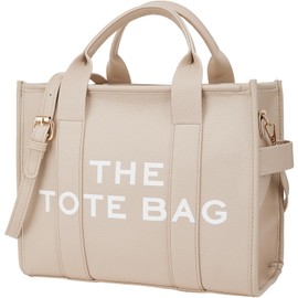 The Tote Bag de piel grande para mujer, TOTEBAG Bolsas de mujer, Bolsa Tote Bag Mujer, Bolso de mano con cierre, para Viajar, oficina, Regalos Adecuado para Mujeres y Chicas (Beige)