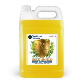 Silica Supplement for Plants Liquid Potassium Silicate - Blue Planet Nutrients Gold Shield for Stronger Stems & Stress Resistance - Gallon