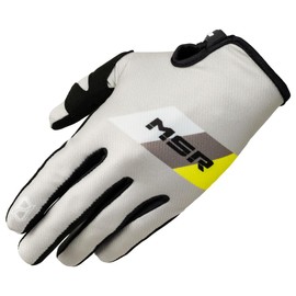 MSR™ Axxis Proto MTB Mountain Bike Dirt Bike Motocross MX BMX Outdoor Sports ATV UTV Powersports Riding Gloves for Men and Women Medium Grey/Hi-Vis