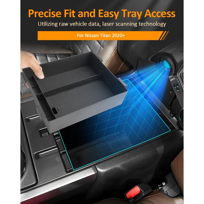 CDEFG for Nissan Titan 2020-2025 Accessories Center Console Organizer Tray