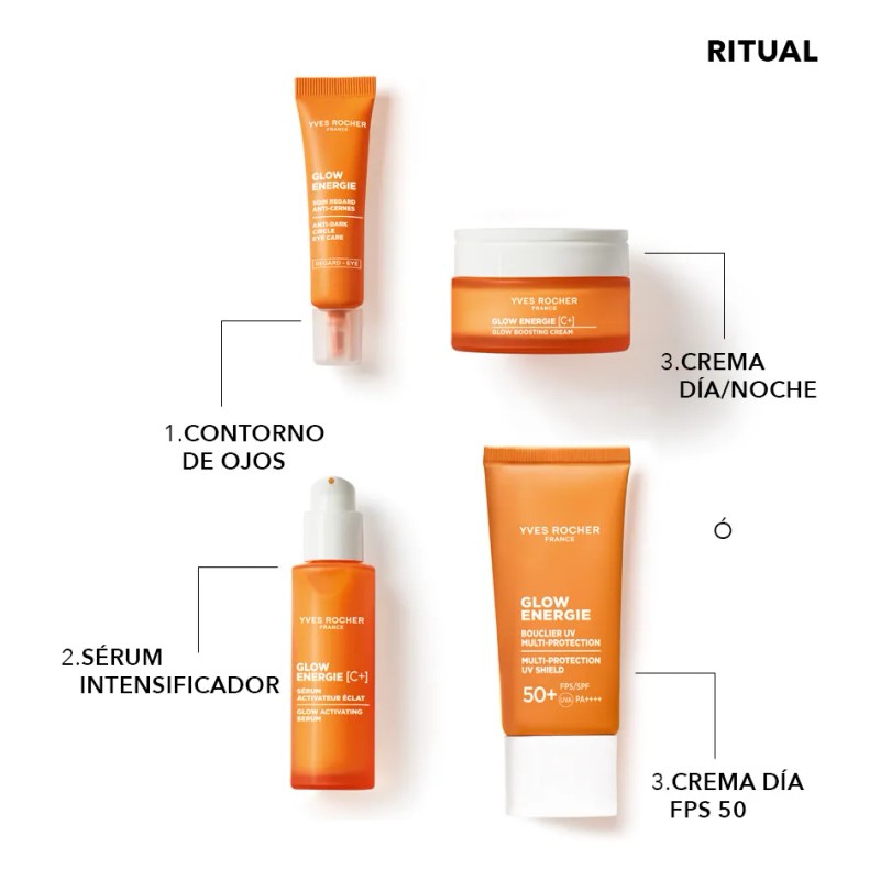 Yves Rocher Crema Facial Glow Energie Fps50 Todo Tipo Piel