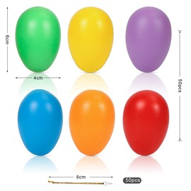 O-Kinee Easter decoration: Plastic Easter Eggs with Ribbon Colourful for Outdoor and Indoor Use