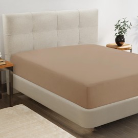 Lane Linen - Sábana bajera ajustable de punto elástico en 4 direcciones, para colchones de hasta 16 pulgadas (sin sábana plana), duradera, sin arrugas, sábana bajera de microfibra suave, tamaño