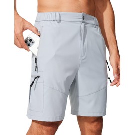 FUWODE Mens Lightweight Hiking Cargo Shorts for Athletic Casual Sports Outdoor Zipper Pockets Belt Loop Waist Quick Dry