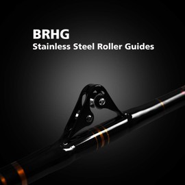 Fiblink Bent Butt Fishing Rod 2-Piece Saltwater Offshore Trolling Rod Big Game Roller Rod Conventional Boat Fishing Pole (Length: 6’)