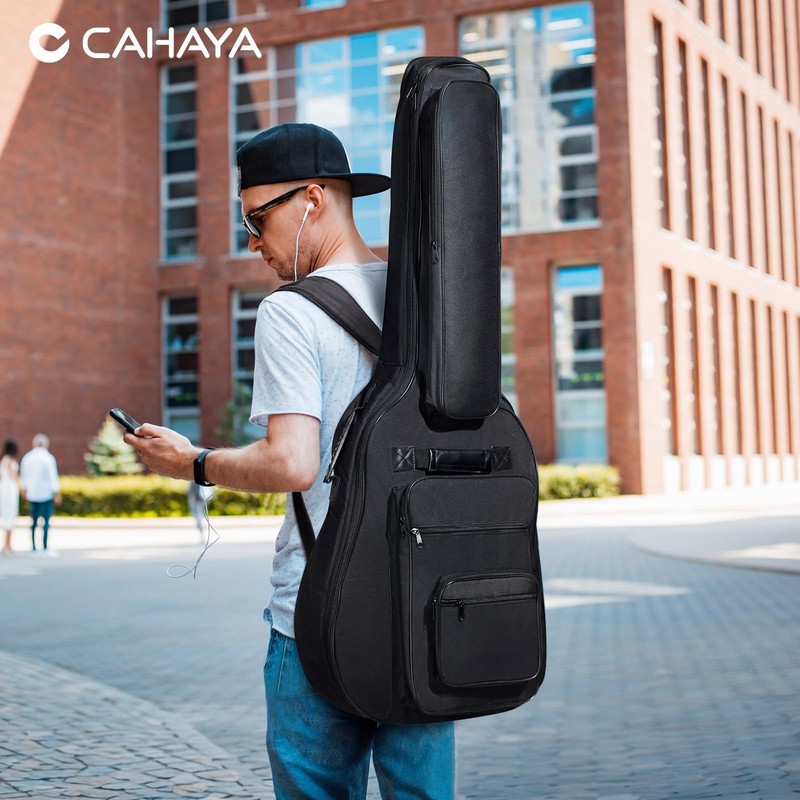 CAHAYA Acoustic Guitar Bag Thick Padding Waterproof Dual Adjustable Shoulder