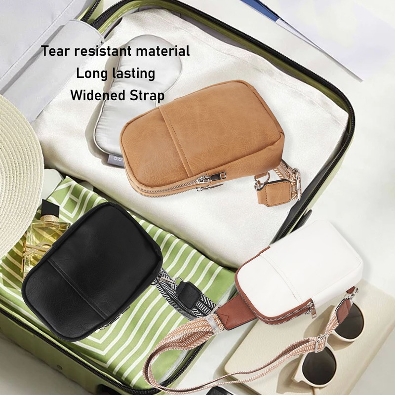 Sling Bag Shoulder Backpack Retro Zipper Multiple Compartments Widened Strap