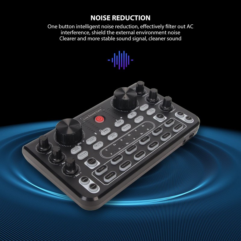 Live Sound Card, Bluetooth Mini Audio Mixer Board with Sound