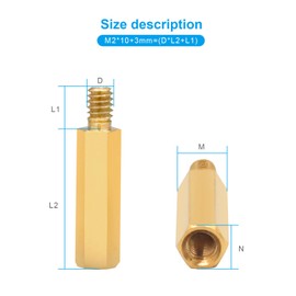 XTVTX 300 Pieces M2 Thread Brass Hexagonal Spacer Stainless Steel Male-Female Screw Nut Assortment Set Pillar Standoff Spacer for Motherboard