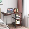 Costway Rolling Computer Desk Folding Writing Office Desk w/ Storage