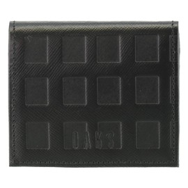 Ducks DP25560 Men's Coin Purse, Checkered Embossing, Genuine Leather, [01] Black