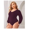 Milumia Women's Plus Size V Neck Long Sleeve Bodysuit Leotards
