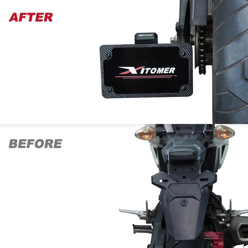 Xitomer Universal Side License Plate Holder Motorcycle License Plate Bracket