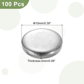 sourcing map sourcing map 100Pcs Stainless Steel Disc, 3/8"(10mm) Dia 0.08"(2mm) Thick 304 Stainless Steel Flat Round Sheet Blank Round Circle Plate for Crafts Metal Stamping and Jewelry Making
