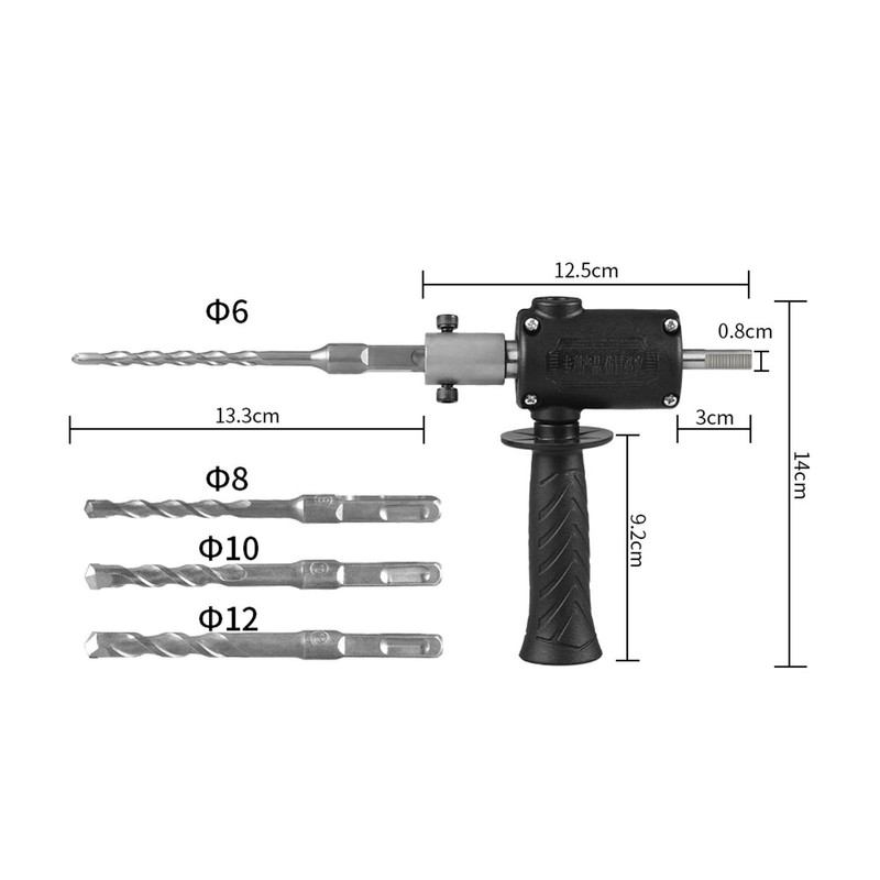 Electric Drill to Hammer Adapter Conversion Head with Bits Screws