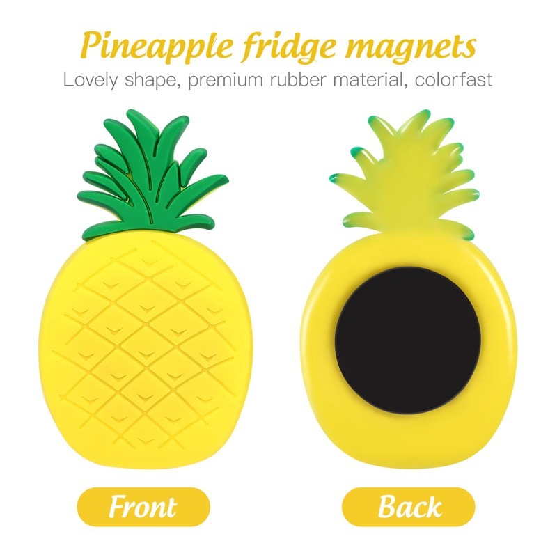 Warmhm 10pcs 3D Pineapple Fridge Magnets Whiteboard Sticker Fruit Refrigerator