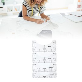 GLOGLOW 4 Uds Regla Guía Herramienta de Alineación para Camisetas con Escalas Transparentes, Centro de Diseño, Classic, Plástico Transparente con Escalas