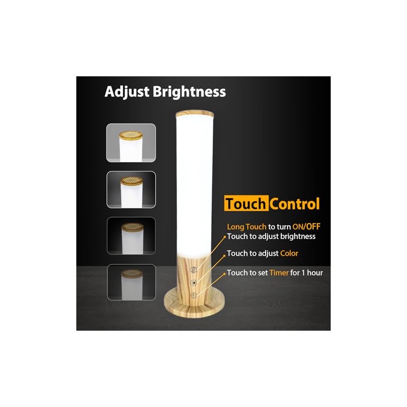 Light Therapy Lamp 10,000 Lux Happy Sunlight Lamps UV-Free with