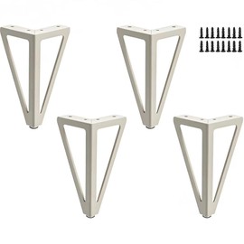 WZCMLJ Pack of 4 Replacement Furniture Feet, White Metal, 6 Inches / 15 cm Furniture Feet, DIY Furniture Feet, Table Legs, Cabinet Feet, Bed for Chairs, Cabinet and Sofa, Other Furniture Legs. (White,