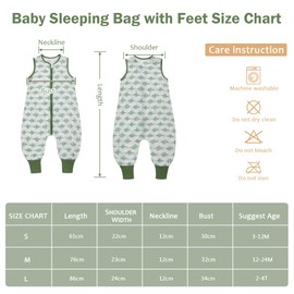 LAT Baby Sleeping Bag with Feet, 0.5 Togs, 100% Muslin, Children's Summer Sleeping Bag for Boys and Girls, Sleeveless Baby Sleeping Bag with Legs, Summer, stripes