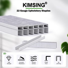 Kimsing 22 Gauge 71 Series Galvanized Upholstery Staples, 3/8-Inch Crown 1/4-Inch Leg Length, Fine Wire Staples, Fasteners for Stapler, Staple Gun (10,000 PCS/Box)