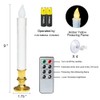 DRomance 9" White Flameless LED Flickering Window Taper Candles Battery