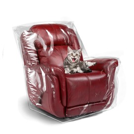 Plastic Recliner Cover Pets | Cat Dog Scratching Protector Clear Vinyl Waterproof Sofa/Couch Covers Thickened Chaise Longue dustproof and Scratch Waterproof Protective Cover (Small)