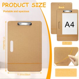 TKOnline 11.8x17.7 Drawing Board, Sketch Board with Sturdy Clip and Rubber Bands, Portable Art Clipboard for Classroom, Drafting and Studio Drawing