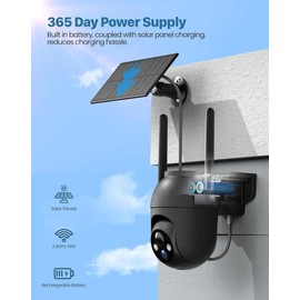 VicoHome Security Camera Outdoor Wireless with Solar Panel – 2K Battery-Powered WiFi Camera, PTZ 360° Surveillance, Night Vision, AI Motion Detection, Two-Way Talk, Waterproof, Cloud & SD Storage