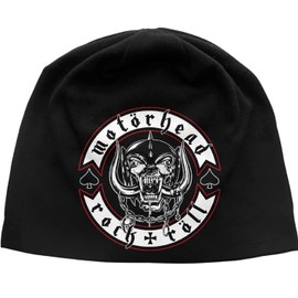 Motörhead Beanie Hat Rock n Röll Biker Logo Knitted Hat Cap, black