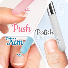 Lima de Cristal Empujador de Cutículas - Palo de Manicura, Eliminación de Precisión Profesional de las Cutículas, la Superficie Abrasiva no se Desgast