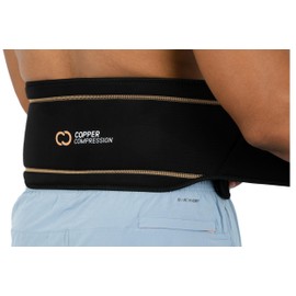 Copper Compression Back Brace - Copper Infused Support Belt Wrap for Lumbar / Lower Back Pain Relief, Sciatica, Pain - Exercise & Muscle Strain Recovery - Adjustable - Fits Men & Women - (Waist 36" - 42")