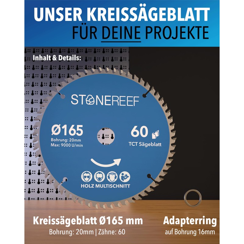 STONE REEF Saw Blade 165 x 20 – Circular Saw