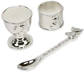 Silver Plated Egg Cup, Spoon and Napkin Ring