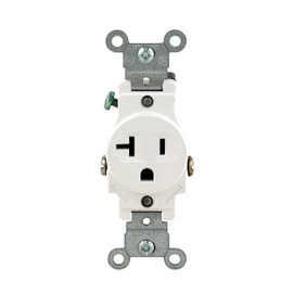Leviton 20 Amp Single Receptacle/Outlet, Commercial Grade, 5801-KWS